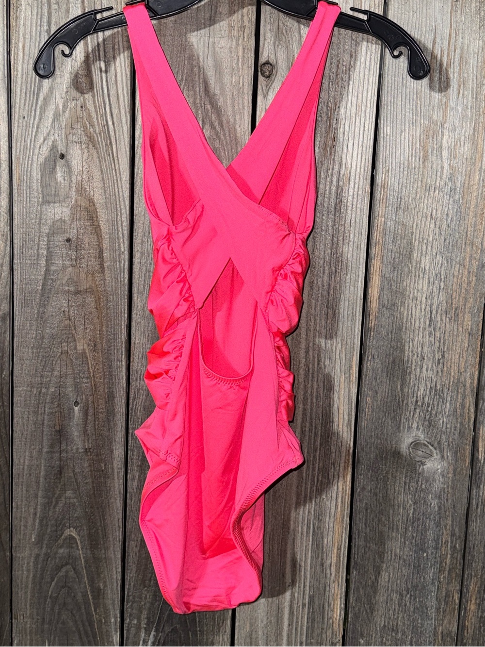 Trina Turk Hot Pink One Piece Swimsuit with Gold Ring Detail - Picture 3 of 9